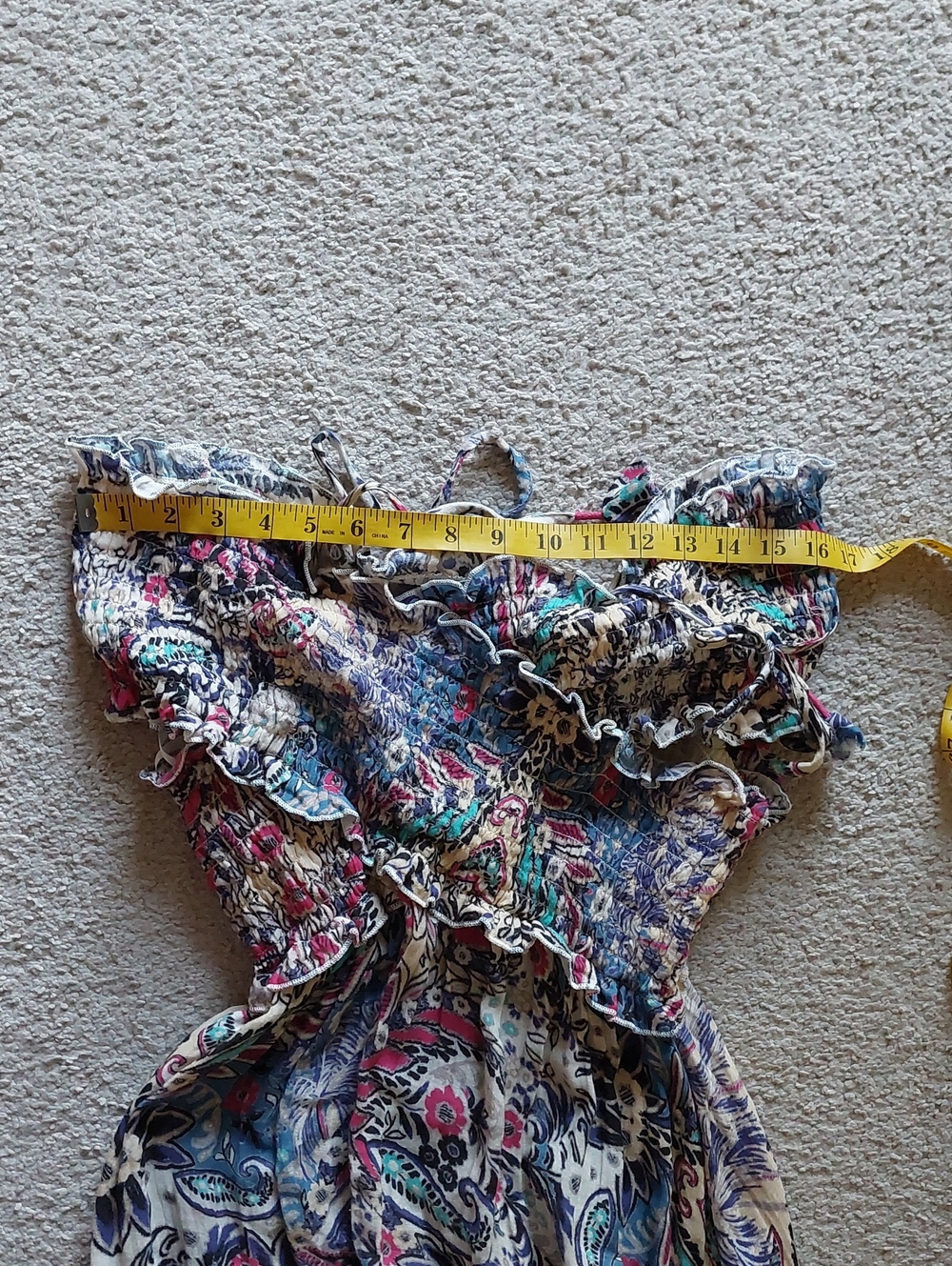 Anthropologie Smocked Multi-Color Gauze Criss-Cross Maxi Dress Sz S - Picture 13 of 15